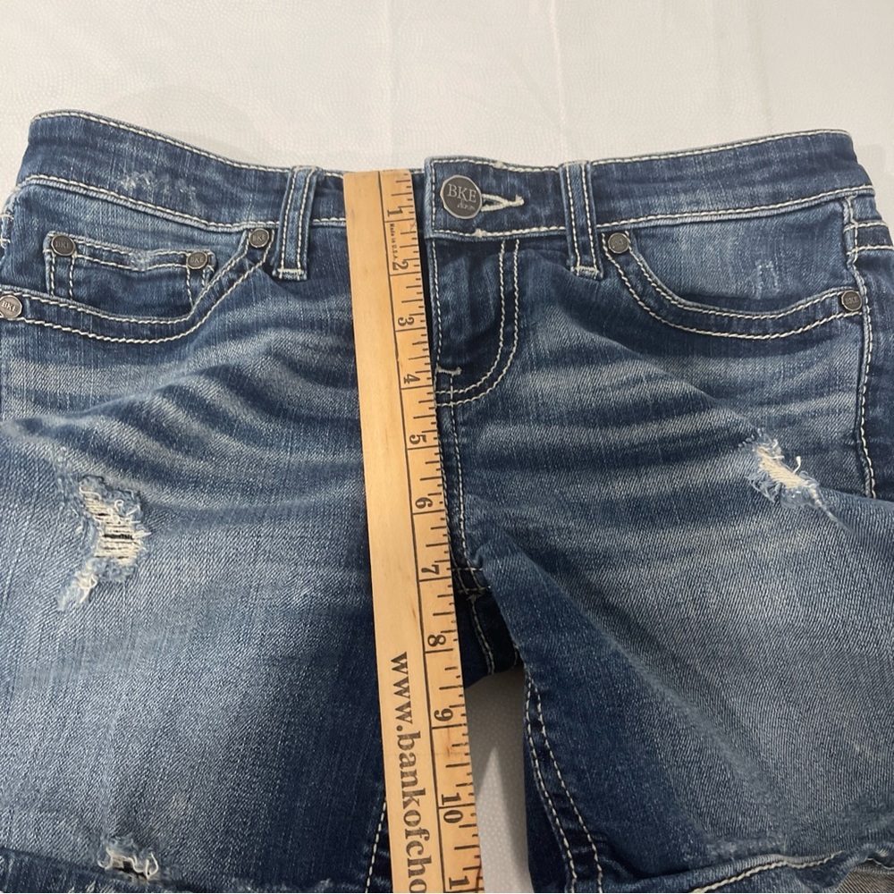 BKE Women's Size 27 Stella  Distressed Denim Jean Shorts Frayed, Grunge - Picture 5 of 8